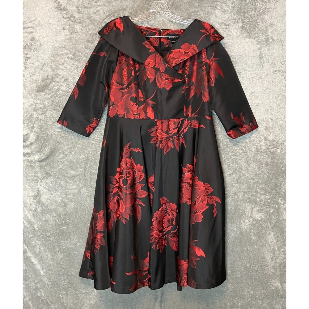 Ashro Womens Jacquard Portrait Collar Midi Dress 12 Romantic Whimsigoth 50s